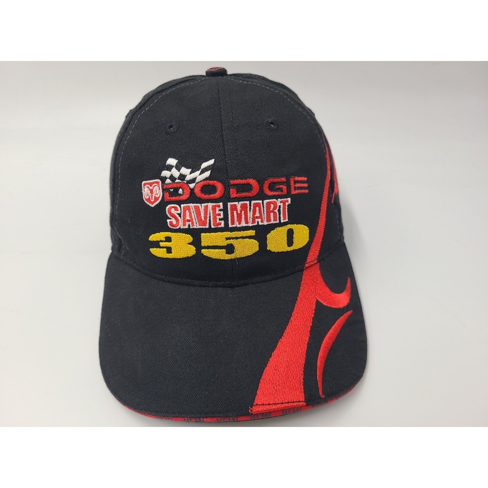2006 Dodge Save Mart 350 Infineon Raceway Adjustable Hat Cap NASCAR Black Red‎